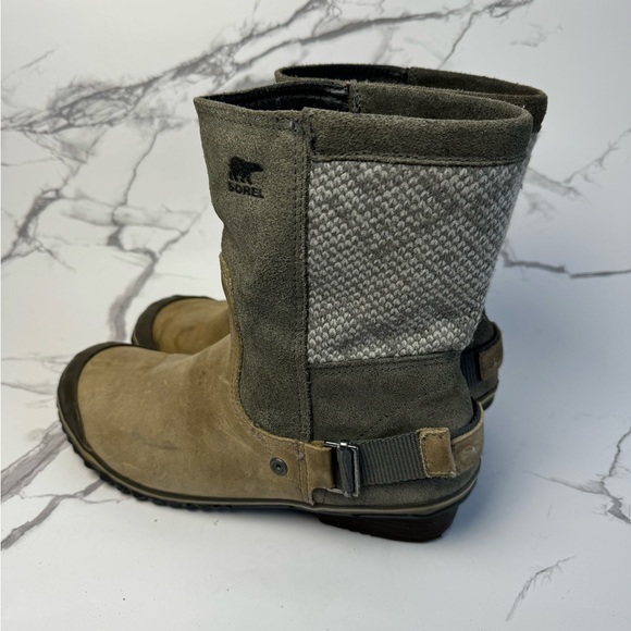 Sorel Women’s Grey Brown Leather/Suede Shortie Ankle Boots #NL2106 - Picture 2 of 8